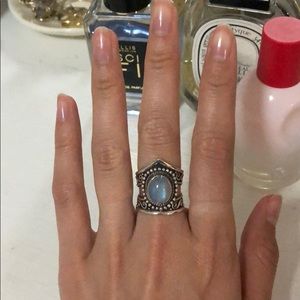 ✨ Moonstone and Sterling Silver Gypsy Ring ✨